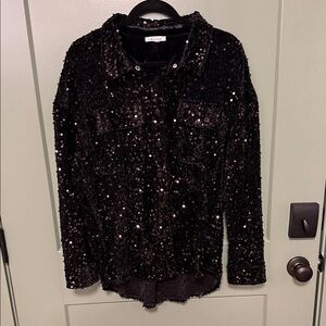 white birch Black Sequin Jacket